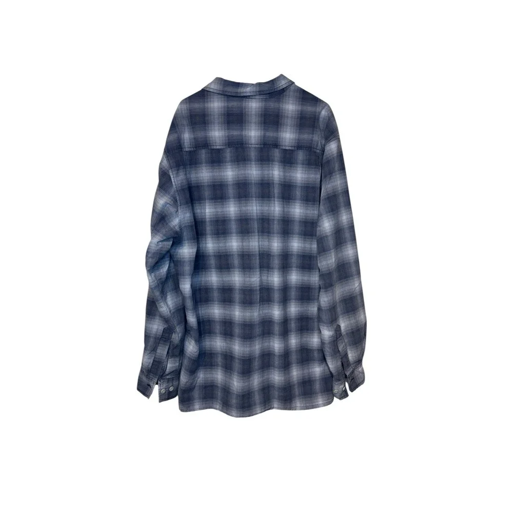 Levi's Men Shirt Vintage‎ 90's Western Plaid Button-Up Long Sleeve Blue Large